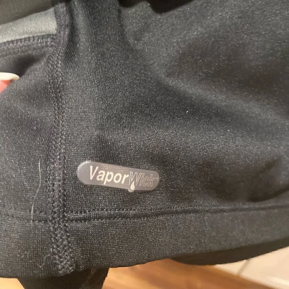 The North Face Cycling 1/4 Zip Pullover Sz XL Vaporwick Black Gray Back Pocket